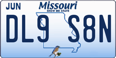 MO license plate DL9S8N
