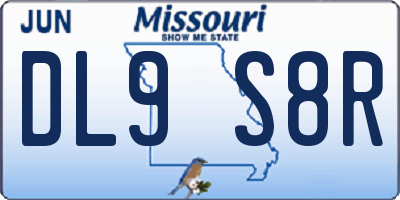 MO license plate DL9S8R