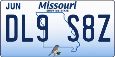 MO license plate DL9S8Z