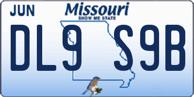 MO license plate DL9S9B