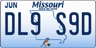 MO license plate DL9S9D