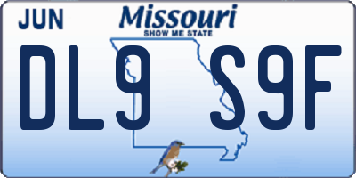MO license plate DL9S9F