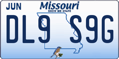 MO license plate DL9S9G