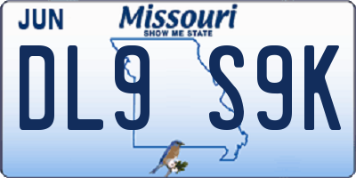 MO license plate DL9S9K