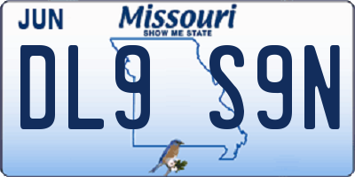 MO license plate DL9S9N