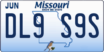 MO license plate DL9S9S