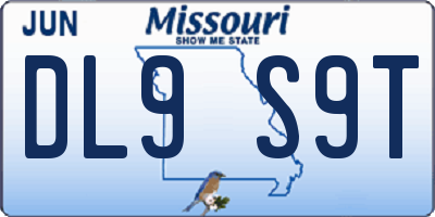 MO license plate DL9S9T