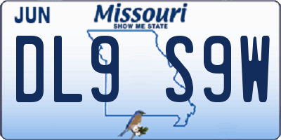 MO license plate DL9S9W