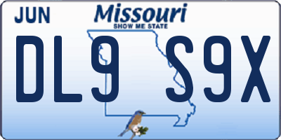 MO license plate DL9S9X