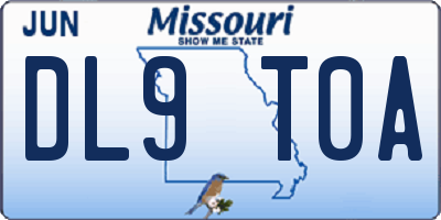 MO license plate DL9T0A