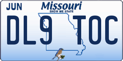 MO license plate DL9T0C