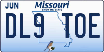MO license plate DL9T0E