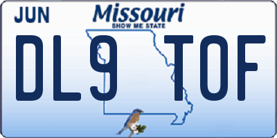 MO license plate DL9T0F