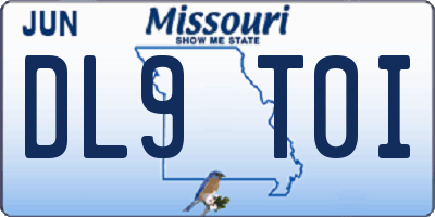 MO license plate DL9T0I