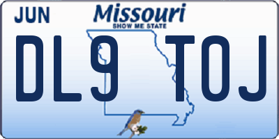 MO license plate DL9T0J