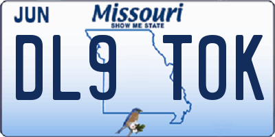 MO license plate DL9T0K