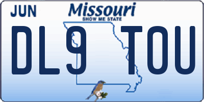 MO license plate DL9T0U