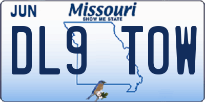 MO license plate DL9T0W