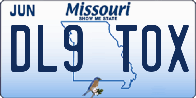 MO license plate DL9T0X