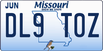MO license plate DL9T0Z