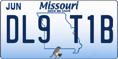 MO license plate DL9T1B