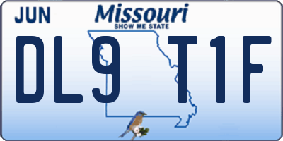 MO license plate DL9T1F
