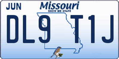 MO license plate DL9T1J