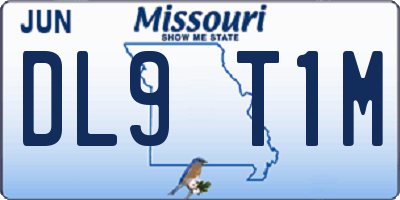 MO license plate DL9T1M