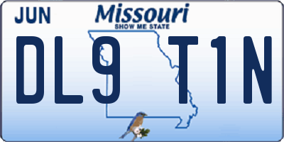 MO license plate DL9T1N