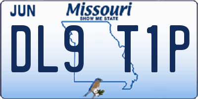 MO license plate DL9T1P