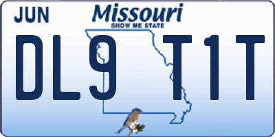 MO license plate DL9T1T