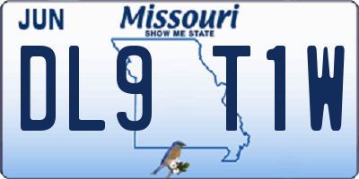 MO license plate DL9T1W