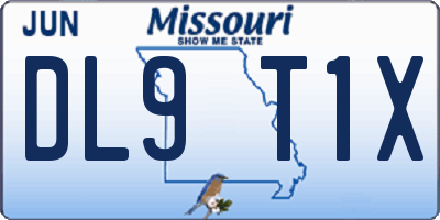 MO license plate DL9T1X
