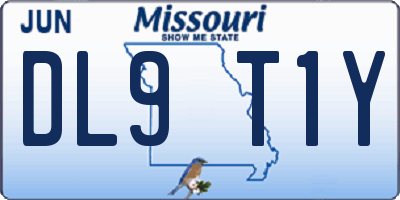 MO license plate DL9T1Y