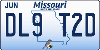MO license plate DL9T2D