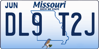 MO license plate DL9T2J