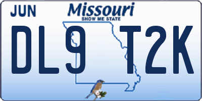 MO license plate DL9T2K