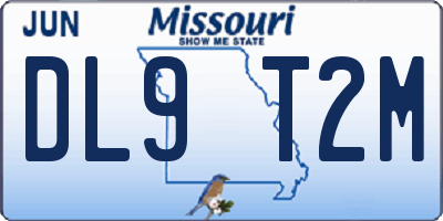 MO license plate DL9T2M