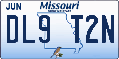 MO license plate DL9T2N