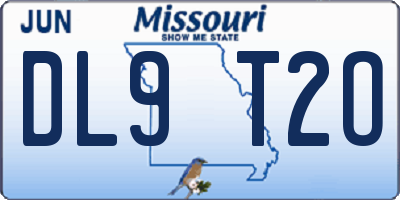 MO license plate DL9T2O