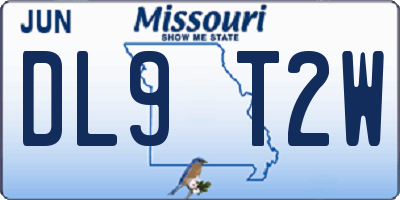 MO license plate DL9T2W
