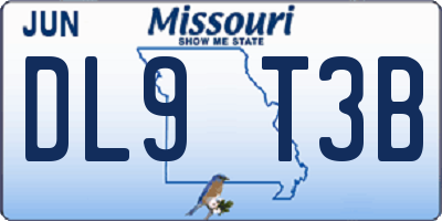 MO license plate DL9T3B