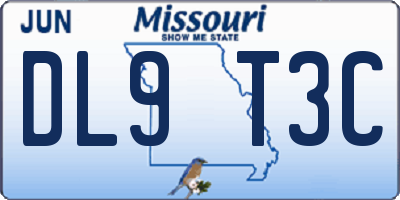MO license plate DL9T3C
