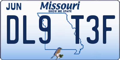 MO license plate DL9T3F