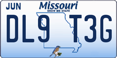 MO license plate DL9T3G