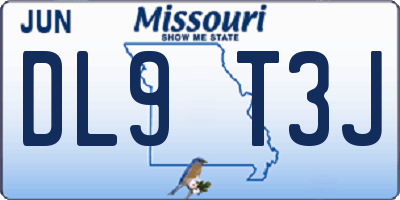 MO license plate DL9T3J