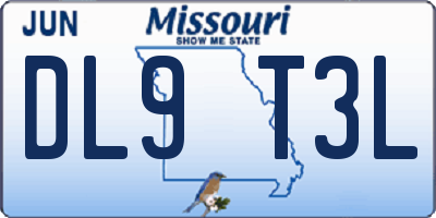 MO license plate DL9T3L