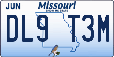 MO license plate DL9T3M