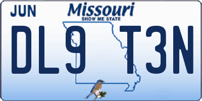 MO license plate DL9T3N