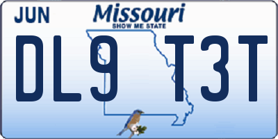 MO license plate DL9T3T